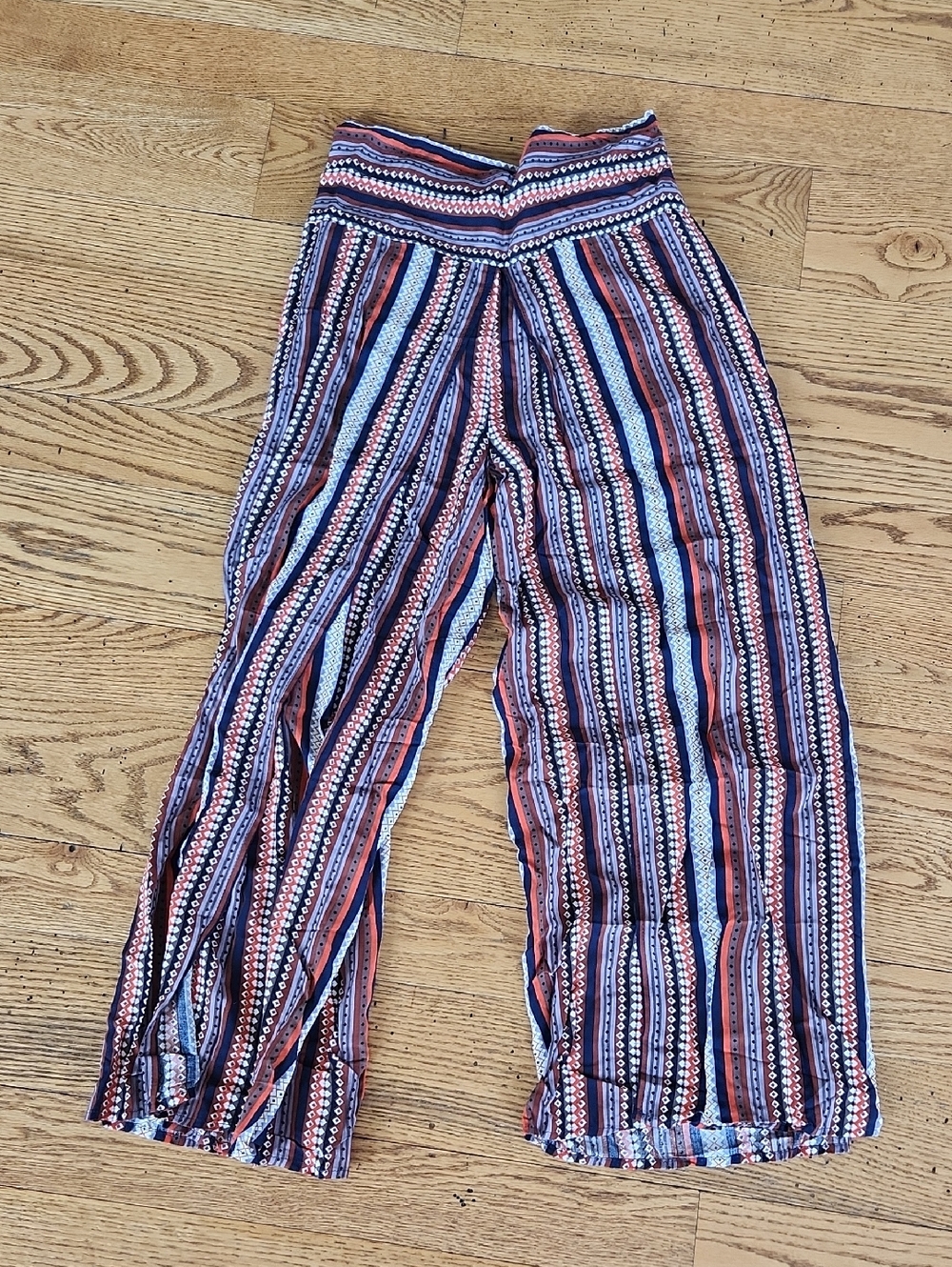 APRICOT Multicolor Striped Wide-Leg Pants